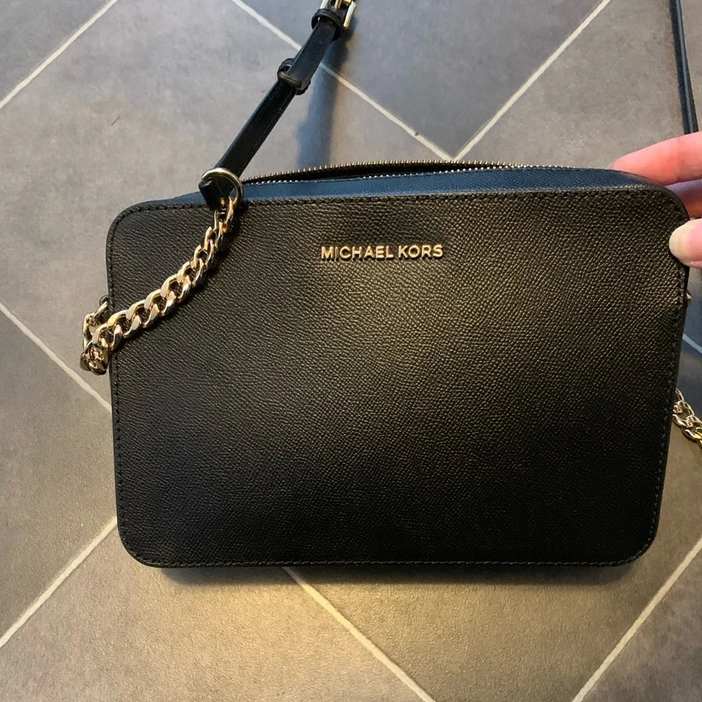 Michael Kors Black Crossbody Bag with Gold Chain
